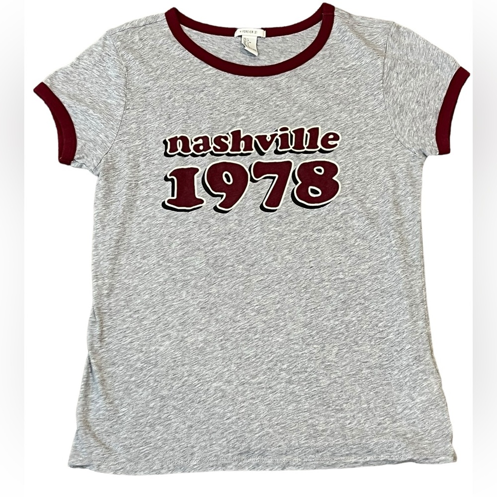 FOREVER 21 NASHVILLE 1978 t-shirt Large short sleeve gray - Picture 1 of 3